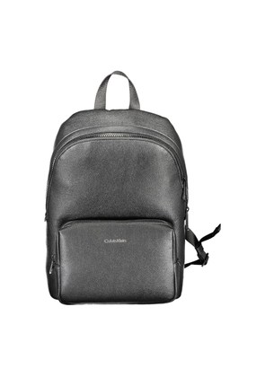 Black Polyethylene Men Backpack