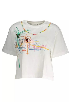 Desigual White Cotton Tops & T-Shirt - XL