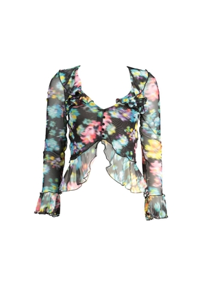 Black Polyester Women T-Shirt - L