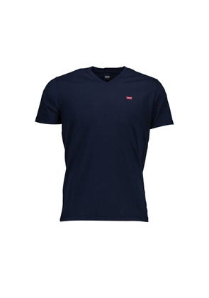 Blue Cotton Men T-Shirt - S