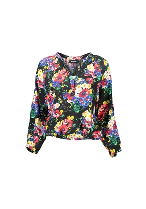 Black Viscose Women Top - S