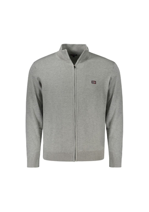 Brown Polyester Men Cardigan - 3XL