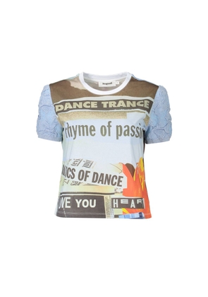 Desigual Blue Cotton Women T-Shirt - M