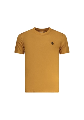 Brown Cotton Men T-Shirt - S