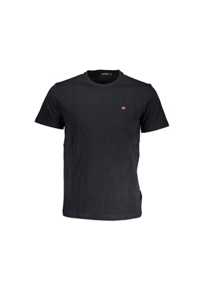 Black Cotton Men T-Shirt - S