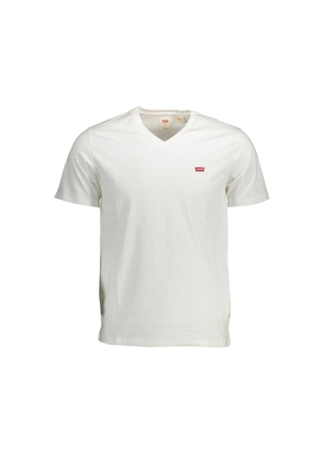 White Cotton Men T-Shirt - S
