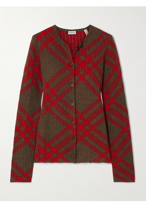 Burberry - Checked Jacquard-knit Sweater - Green - x small,small,medium,large,x large