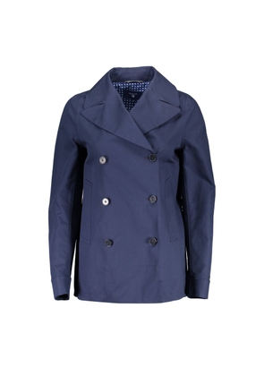 Blue Cotton Women Jacket - S