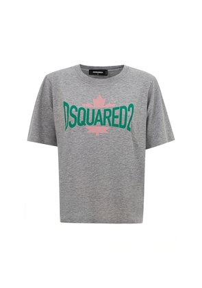 Chic Gray Cotton Tee for the Modern Woman - S