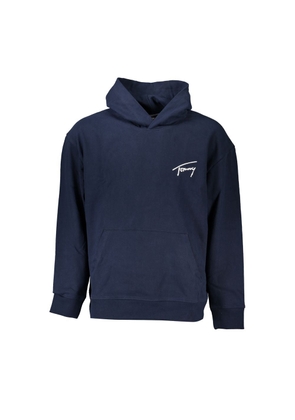 Eco-Conscious Blue Hooded Sweatshirt - S