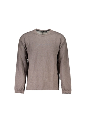Chic Brown Brushed Logo Sweatshirt - S