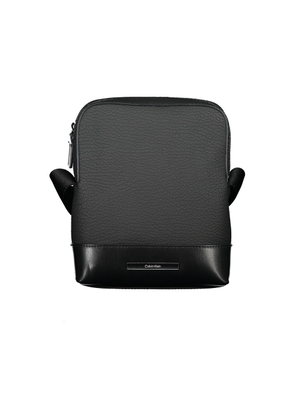 Sleek Black Shoulder Bag with Contrasting Details