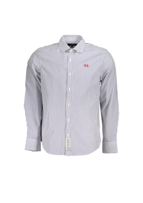Elegant Long-Sleeved Striped Shirt for Men - L