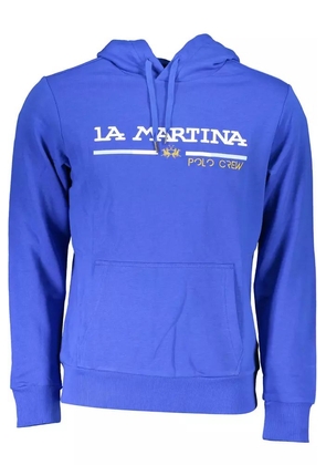 Chic Blue Embroidered Hooded Sweatshirt - 3XL