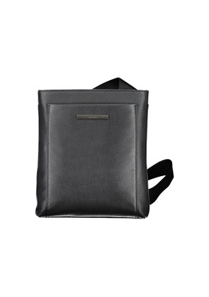 Eco-Conscious Black Shoulder Bag with Logo