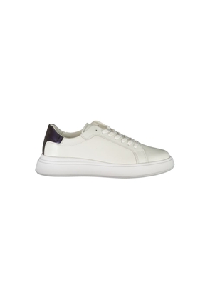 Sleek White Contrast Lace-Up Sneakers - EU45/US12