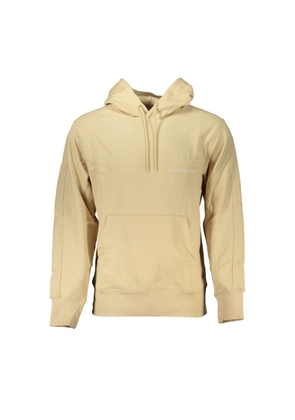 Beige Brushed Cotton Hooded Sweatshirt - S