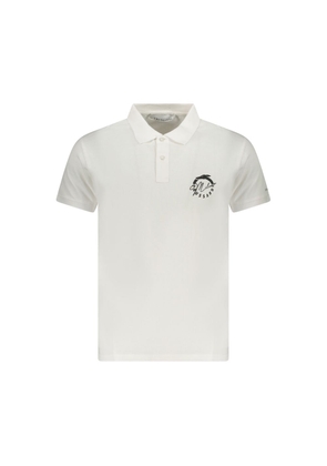 White Cotton Men Polo Shirt - XXL