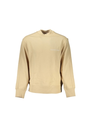 Beige Crew Neck Logo Sweatshirt - S