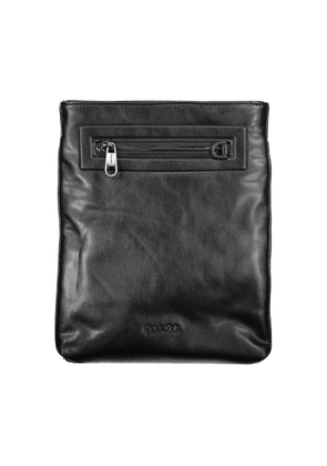 Sleek Black Shoulder Bag with Contrast Details