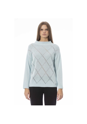 Baldinini Trend Light Blue Wool Sweater - M