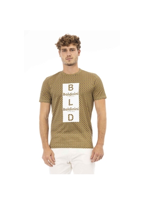 Yellow Cotton Men T-Shirt - M