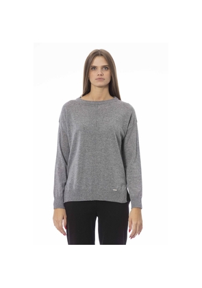 Baldinini Trend Gray Viscose Sweater - M