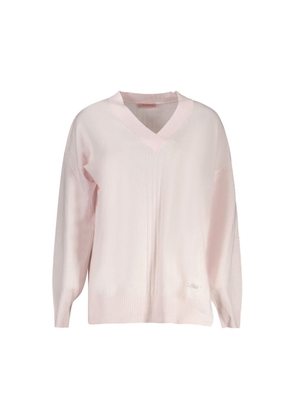 Pink Acrylic Women Sweater - XS