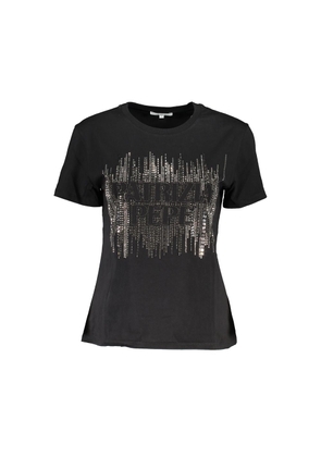 Chic Contrast Crew Neck Cotton Tee - XS