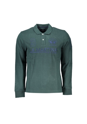 Classic Green Polo Shirt with Embroidery Detail - XL