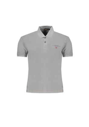 Gray Cotton Polo Shirt - S