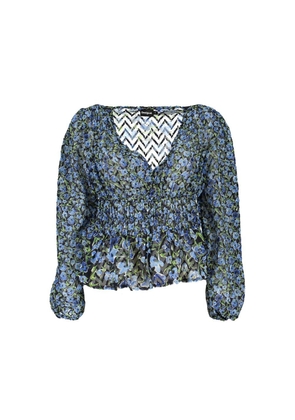Blue Polyester Sweater - M