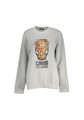 Cavalli Class Gray Cotton Sweatshirt - S