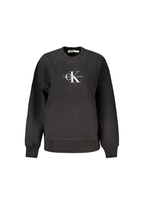 Black Cotton Women Sweater - L