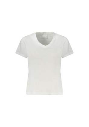 White Cotton Women T-Shirt - XS
