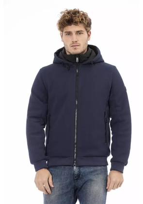 Blue Polyester Men Jacket - M