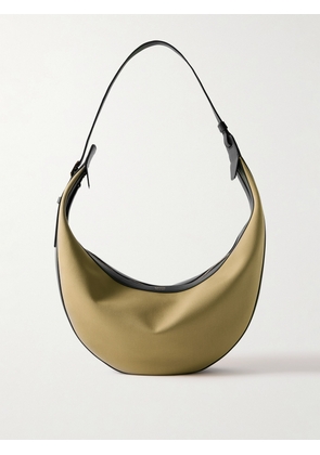 KHAITE - Augustina Leather-trimmed Canvas Shoulder Bag - Neutrals - One size