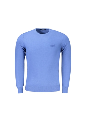Blue Viscose Men Sweater - M