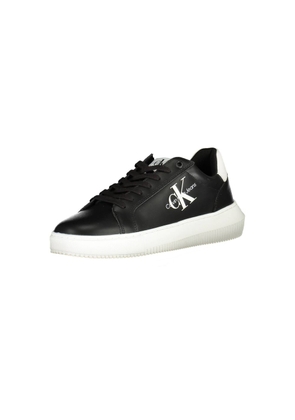 Sleek Black Lace-Up Sports Sneakers - EU40/US7