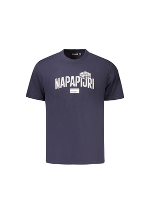 Napapijri Blue Cotton Men T-Shirt - S