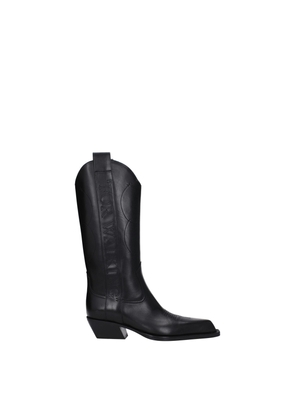 Off-White Black Leather High Heel Boots - EU35/US5