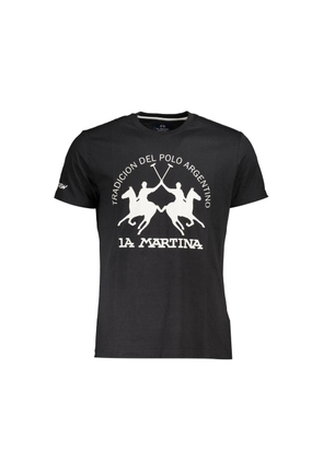 Black Cotton Men T-Shirt - M