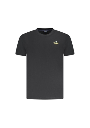 Black Cotton Men T-Shirt - S