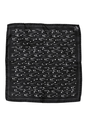 Black White Printed Square Men Foulard Scarf