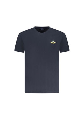 Blue Cotton Men T-Shirt - S