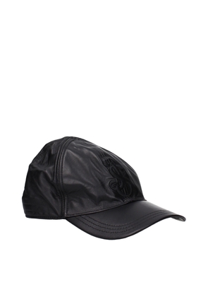 Jil Sander Black Leather Caps (Baseball Hat) - S