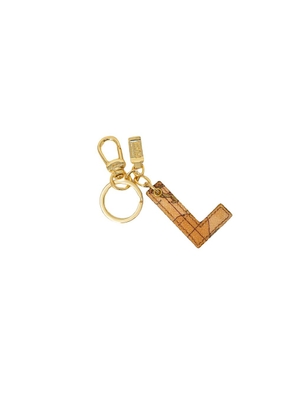 Beige Leather Keychain