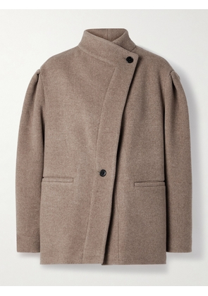 Isabel Marant - Jabadi Asymmetric Wool-blend Felt Coat - Brown - FR 34,FR 36,FR 38,FR 40,FR 42,FR 44