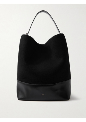 TOTEME - Leather-trimmed Suede Tote - Black - One size