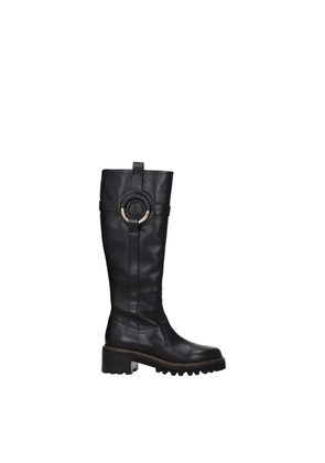 Black Leather Boot - EU36/US6